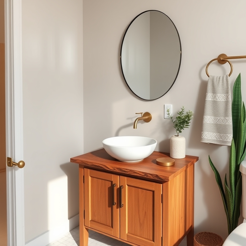 live edge wood counter on bathroom vanity