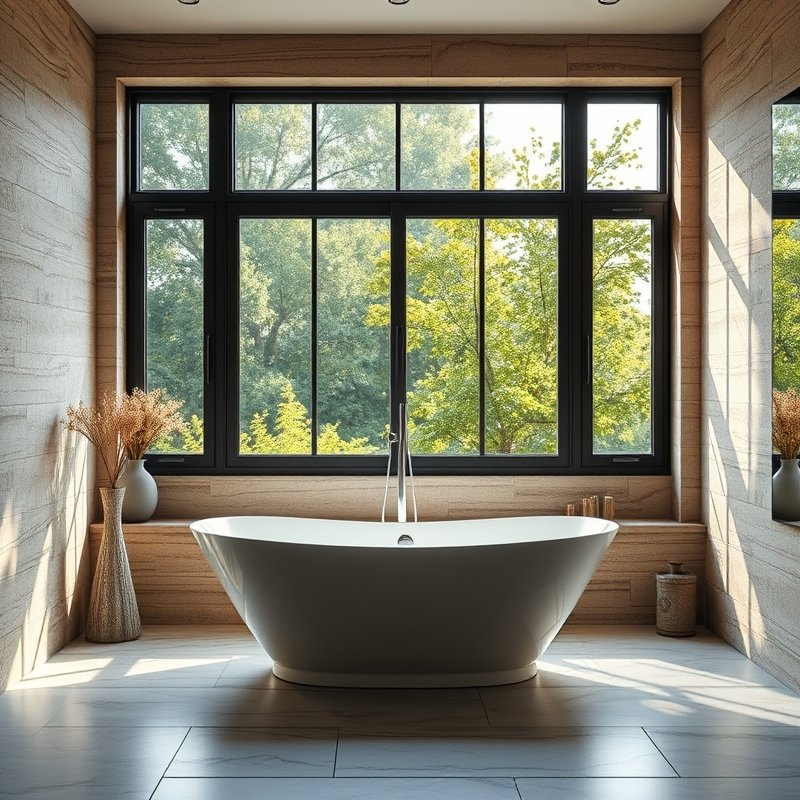 23 Modern Luxury Bathroom Ideas That Create a Sleek and Elegant Retreat You’ll Love This 14 bathroom with large window and natural light